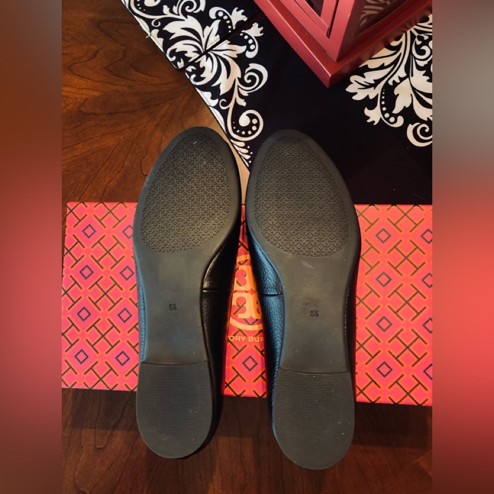 Tori Burch Claire Leather Black Ballet Flats NWOT - Picture 10 of 10